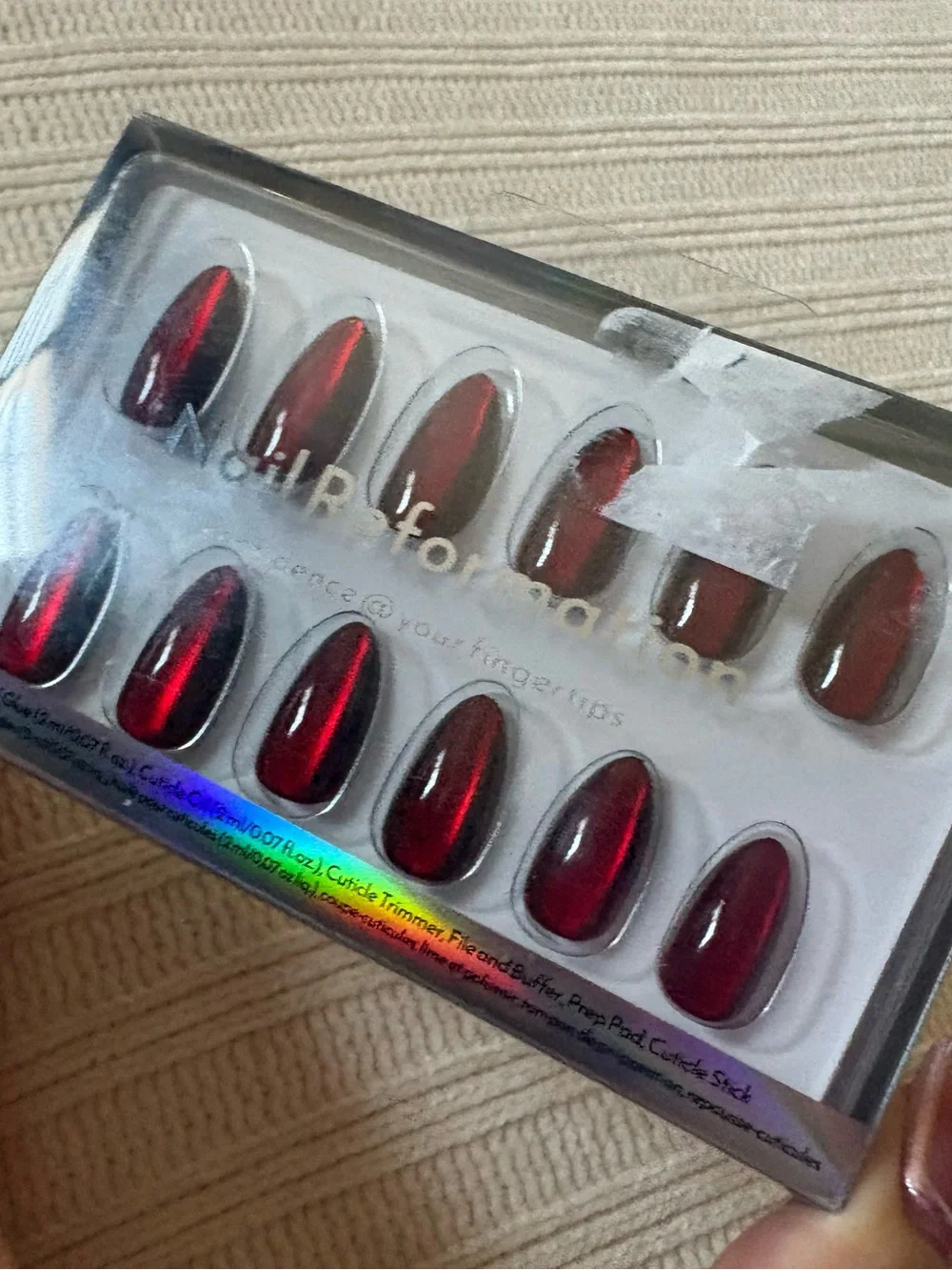 New Nail Reformation Press-On Nails in Deep Red Burgundy